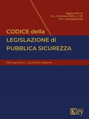 cover image of Codice della legislazione di pubblica sicurezza
